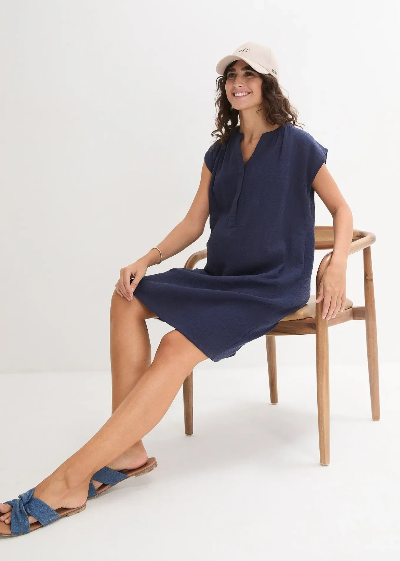 Robe de grossesse/d’allaitement en gaze de coton