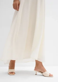 Robe de mariée de grossesse avec dentelle, satin et crêpe georgette