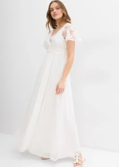 Robe de mariée 2en1 pour femme enceinte avec fonction allaitement discrète