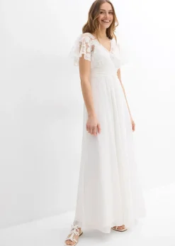 Robe de mariée 2en1 pour femme enceinte avec fonction allaitement discrète