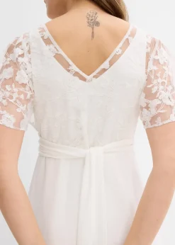 Robe de mariée 2en1 pour femme enceinte avec fonction allaitement discrète