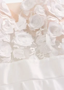Robe de mariée en satin brillant avec application de fleurs