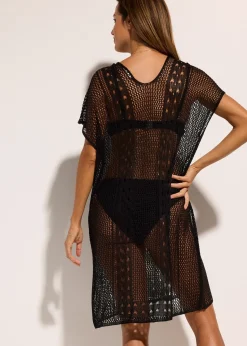 Robe de plage en viscose aspect crochet