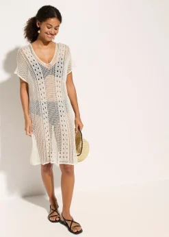 Robe de plage en viscose aspect crochet