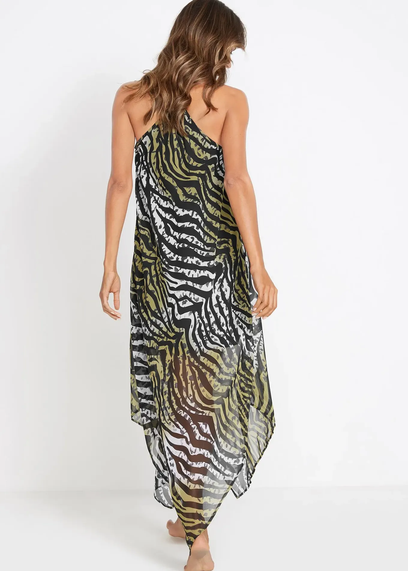 Robe de plage longue en crêpe