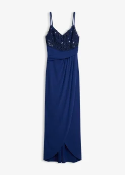 Robe de soirée avec dentelle et sequins brodés