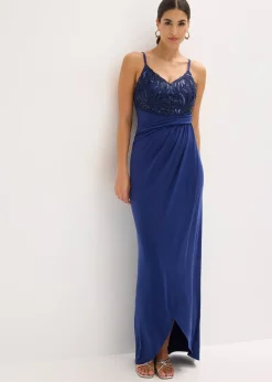 Robe de soirée avec dentelle et sequins brodés