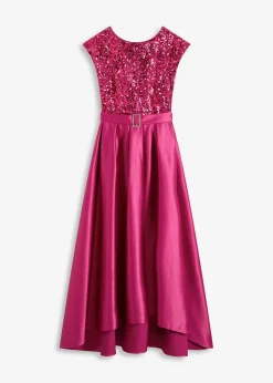 Robe de soirée en satin brillant et sequins