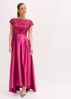 Robe de soirée en satin brillant et sequins