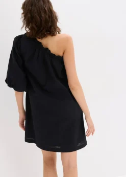 Robe en coton à encolure asymétrique
