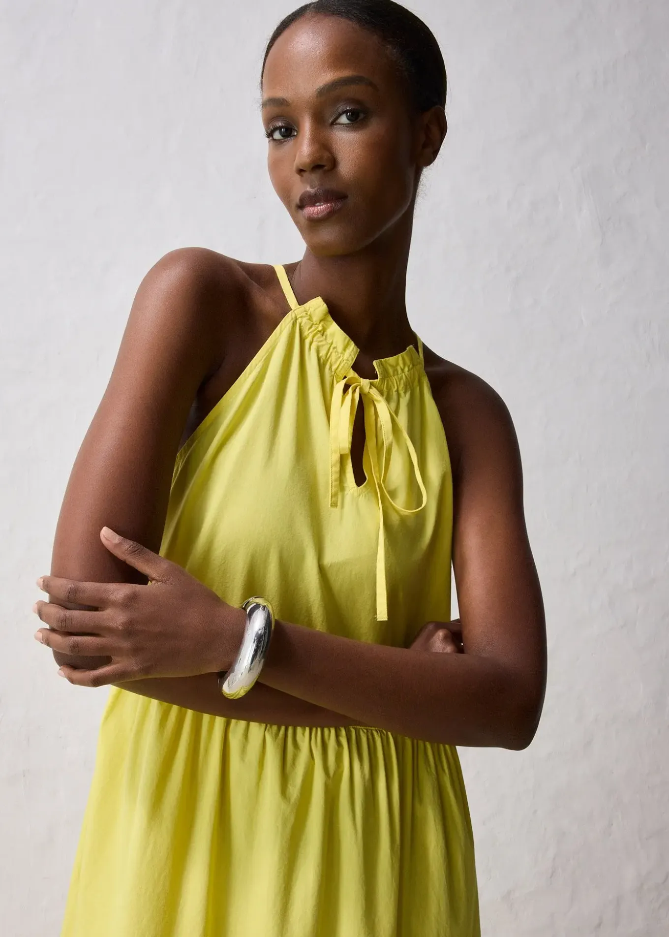 Robe en coton et soie