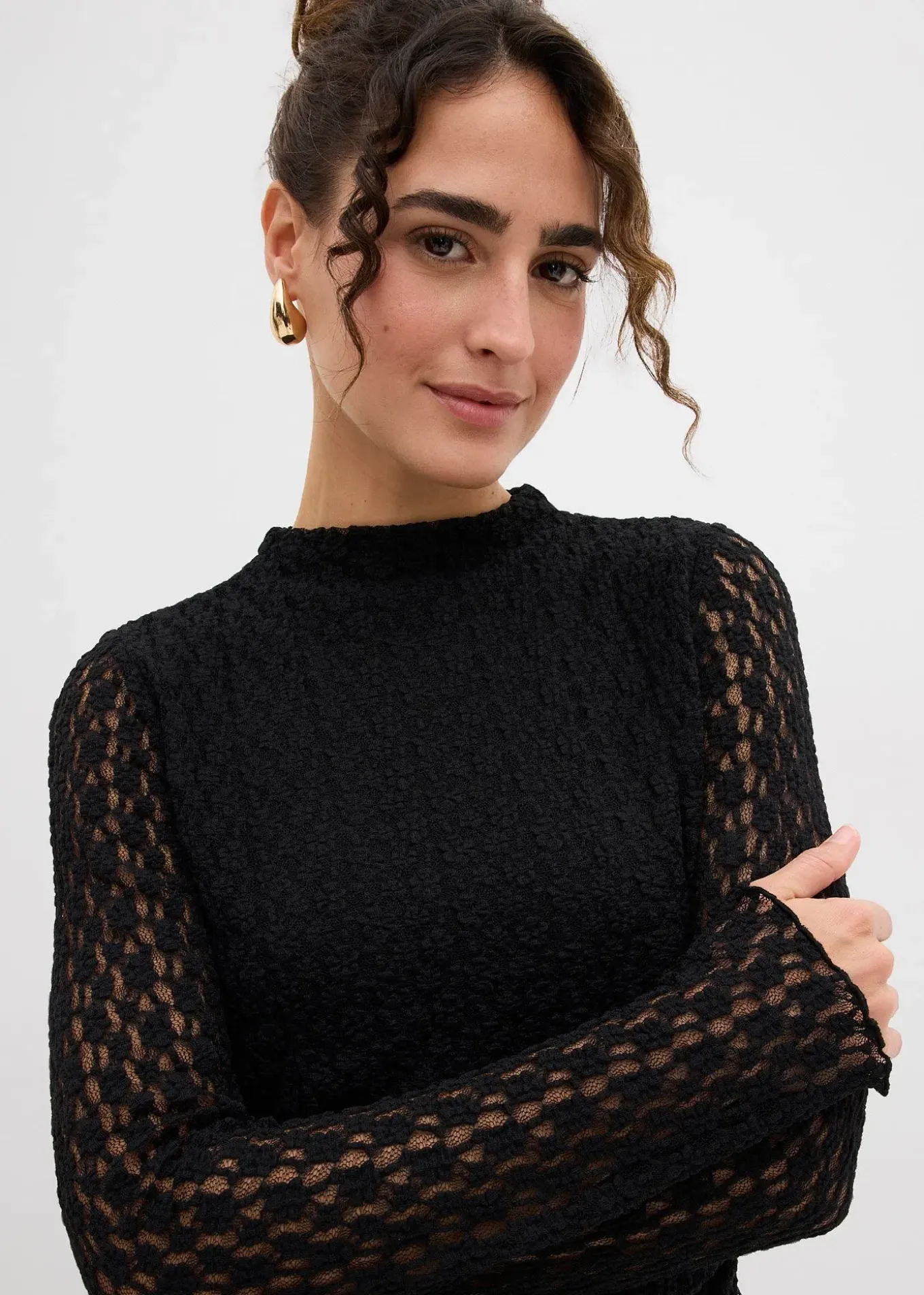 Robe en dentelle à pans