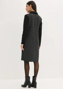 Robe en jacquard à col contrastant