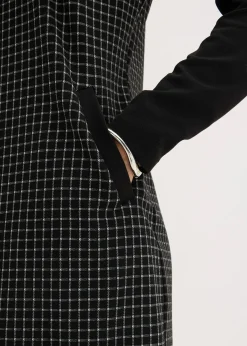 Robe en jacquard à col contrastant