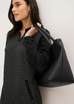 Robe en jacquard à col contrastant