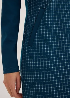 Robe en jacquard à col contrastant