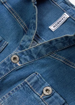 Robe en jean boutonnée avec ourlet à cru