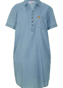 Robe en jean, manches courtes