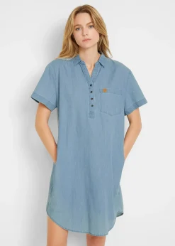 Robe en jean, manches courtes