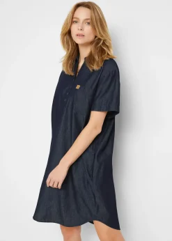 Robe en jean, manches courtes