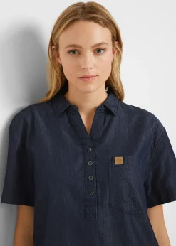 Robe en jean, manches courtes