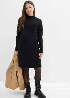 Robe en jersey à col montant