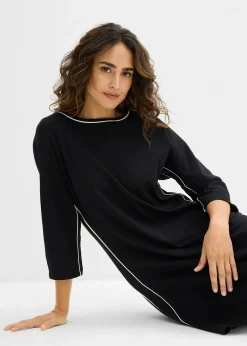 Robe en jersey à passepoil contrastant