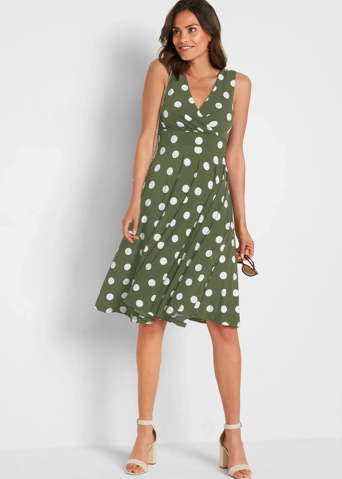 Robe en jersey à pois