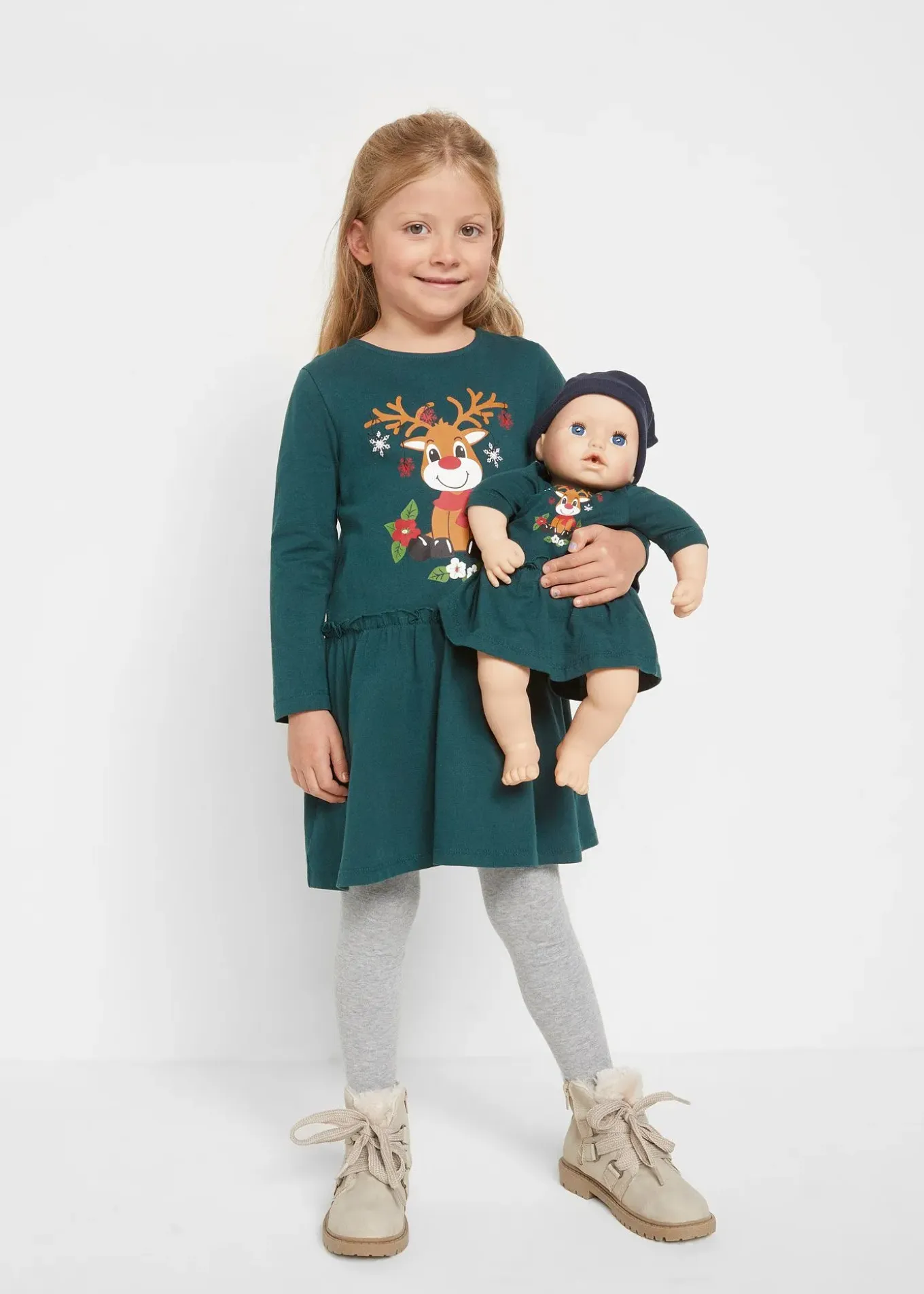 Robe en jersey + robe de poupée 100% coton (ens. 2 pces)