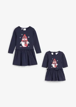 Robe en jersey + robe de poupée 100% coton (ens. 2 pces)