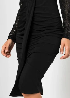 Robe en jersey à sequins et drapé