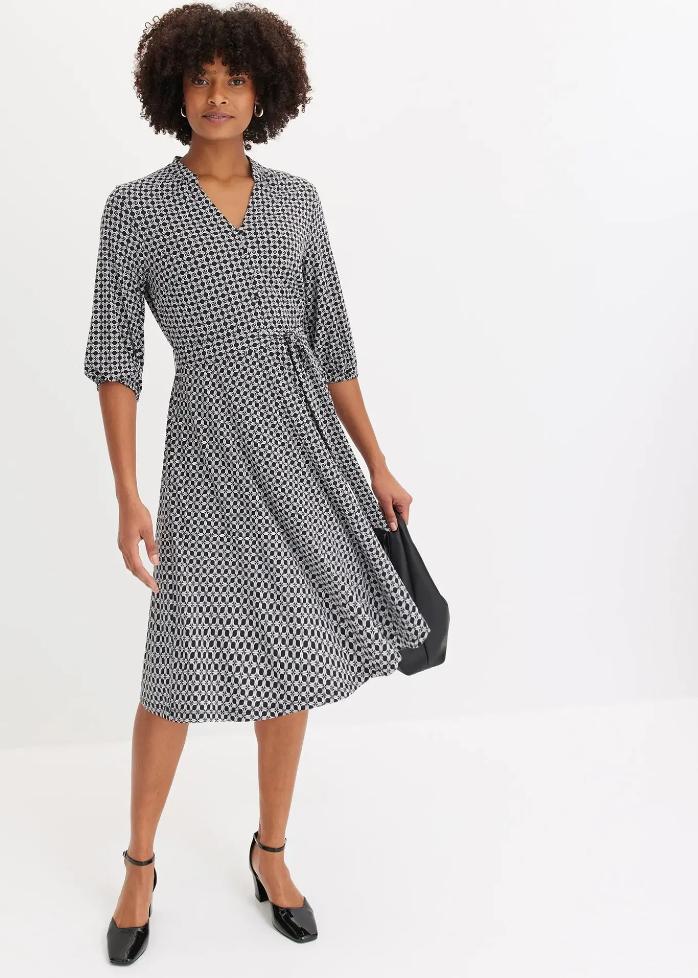 Robe en jersey avec ceinture à nouer (ens. 2 pces)