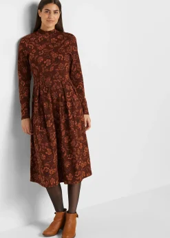 Robe en jersey avec imprimé, manches longues