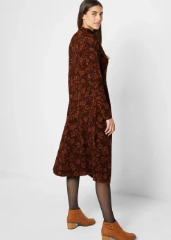 Robe en jersey avec imprimé, manches longues