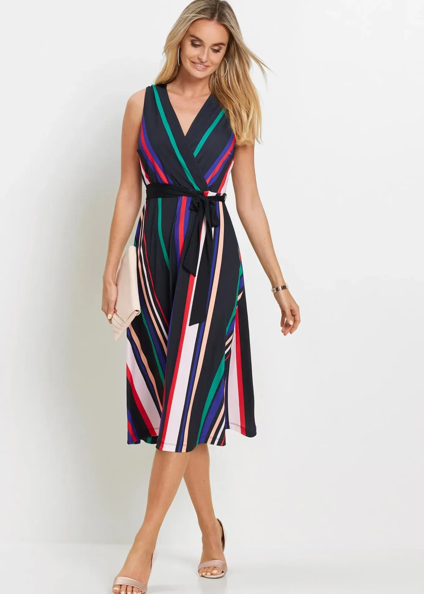 Robe en jersey avec lien à nouer