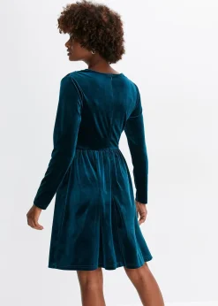 Robe en jersey de velours brillant