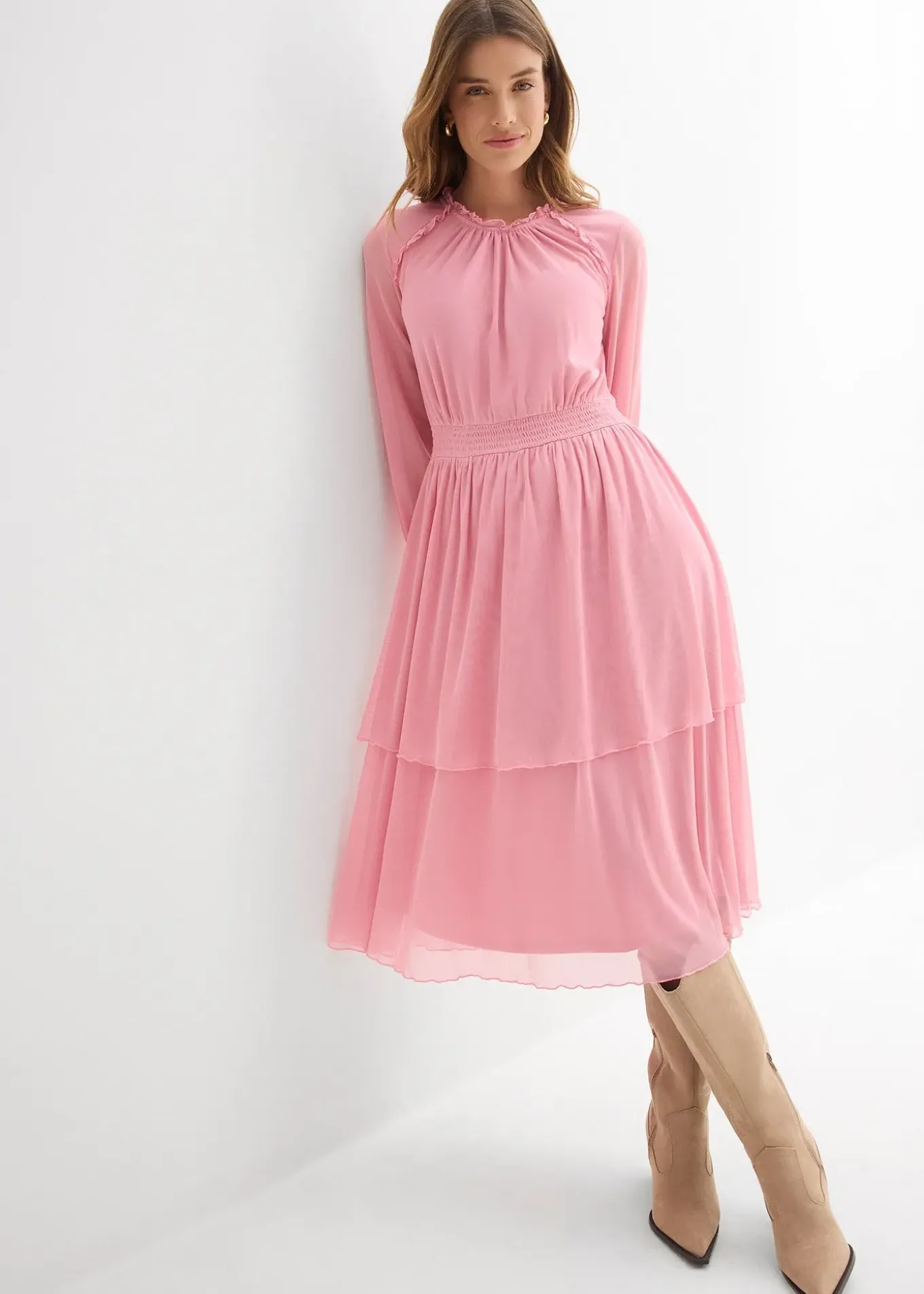 Robe en jersey et mesh fin