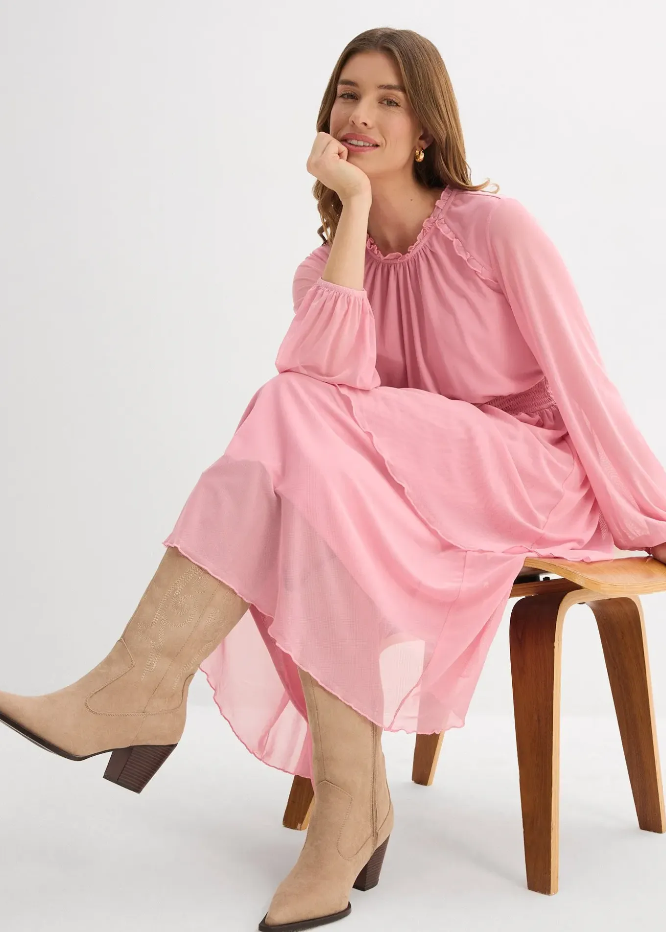 Robe en jersey et mesh fin