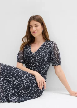 Robe en jersey et mesh fin