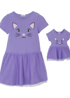 Robe en jersey fille et robe de poupée (ens. 2 pces) 100% coton