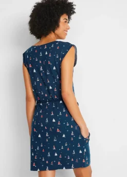 Robe en jersey imprimé à manches papillon