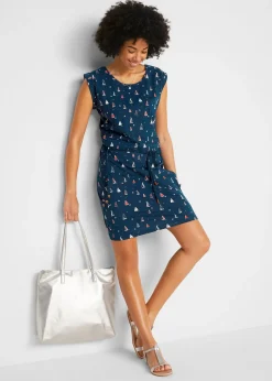 Robe en jersey imprimé à manches papillon