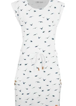 Robe en jersey imprimé à manches papillon