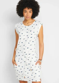 Robe en jersey imprimé à manches papillon