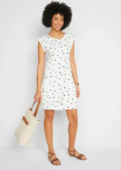 Robe en jersey imprimé à manches papillon