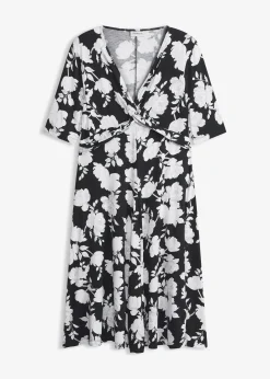 Robe en jersey imprimé avec drapé