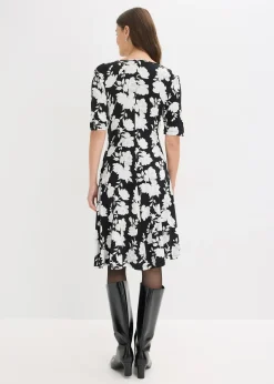 Robe en jersey imprimé avec drapé