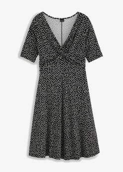 Robe en jersey imprimé avec drapé
