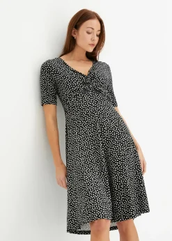 Robe en jersey imprimé avec drapé