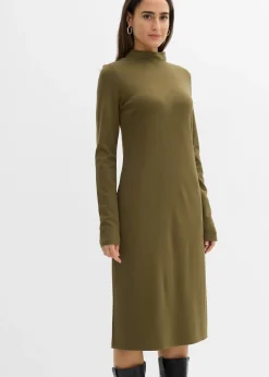 Robe en jersey milano à col montant